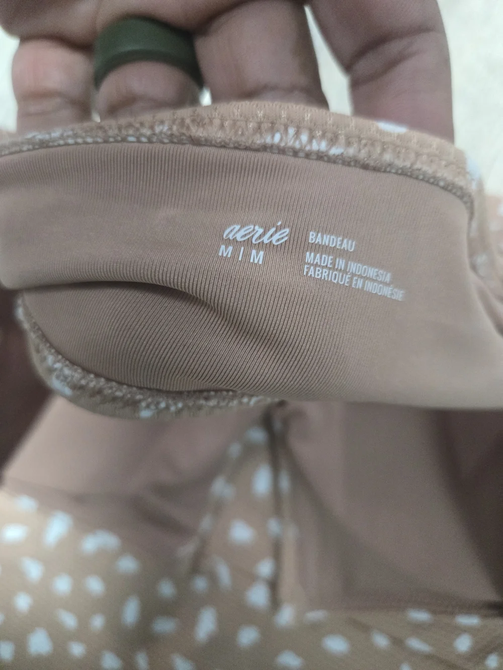 Aerie Two-Piece Raw Sienna Bandeau & Pique High Cut Cheeky Bikini Set Medium - Picture 2 of 6
